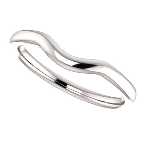 14k White Gold Band for 8.2mm Round Ring, Size 7
