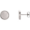 14K White Gold Concave Earrings