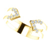 14k Yellow Gold 1/8 CTW Diamond Geometric Ring, Size 7