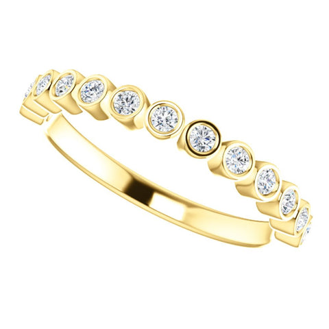 14k Yellow Gold 1/4 CTW Diamond Ring, Size 7