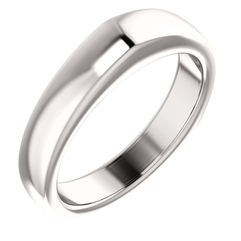 14k White Gold Band for Square Shank Solitaire Mounting, Size 7