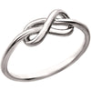 14k White Gold Infinity Inspired Knot Ring, Size 7