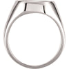 14k White Gold 12mm Men's Signet Ring, Size 11