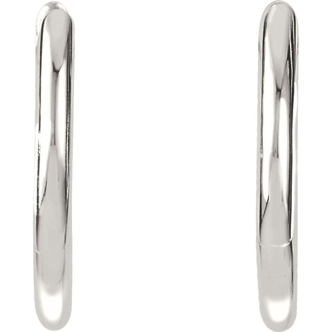 Sterling Silver Round Tube Hinged Earrings