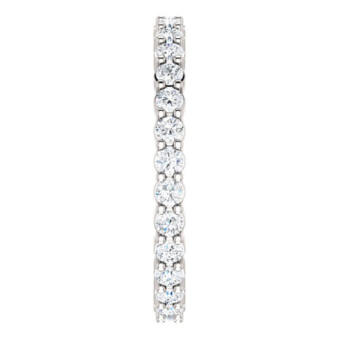 14k White Gold 3/4 CTW Diamond Eternity Band Size 8