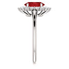14k White Gold Chatham® Created Ruby & 3/8 CTW Diamond Ring , Size 7