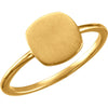 14K Yellow Gold Antique Square Engravable Ring (Size 6)