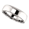 14k White Gold 6mm Sculptural-Inspired Relief Pattern Band Size 11
