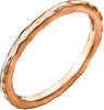 14k Rose Gold Hammered Stackable Ring, Size 8