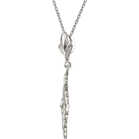 Sterling Silver Decorative Dangle 18" Necklace