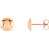 Convex Circle Earrings in 14k Rose Gold