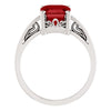 14k White Gold 9x7mm Emerald Scroll Setting® Ring Mounting, Size 7