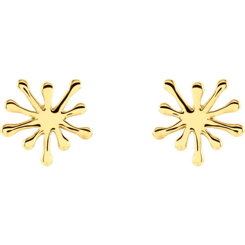 14k Yellow Gold Swirl Earrings