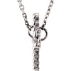 14k White Gold 12.05x19.5mm Sideways Beaded Cross 16.5" Necklace