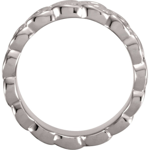 14k White Gold 8mm Celtic-Inspired Band, Size 6