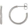 Continuum Sterling Silver 17mm Hoop Earrings With Rope Design