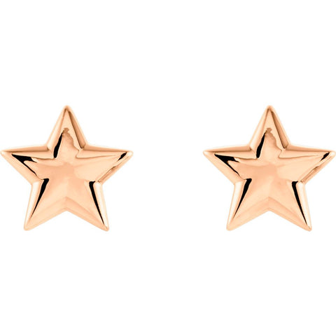 14k Rose Gold Star Earrings