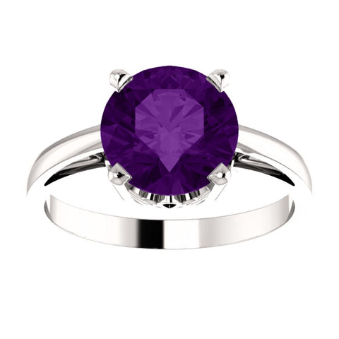 14k White Gold Amethyst Ring, Size 7