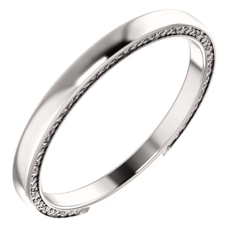 14k White Gold Sculptural-Inspired Band, Size 7