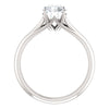 14k White Gold 6.5mm Round Forever Brilliant® Moissanite Solitaire Engagement Ring, Size 7