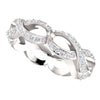 14k White Gold 3/4 CTW Diamond Infinity-Inspired Eternity Band Size 7