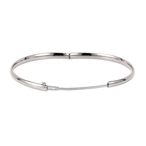 14k White Gold 4mm Hinged Bangle Bracelet