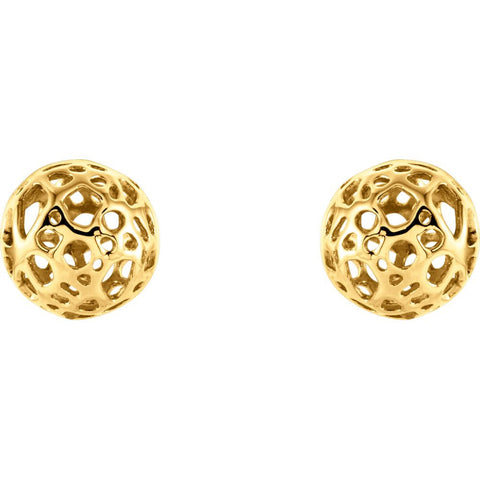 14k Yellow Gold Ball Earrings