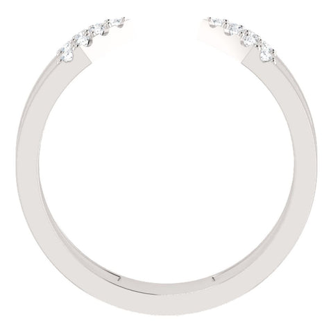 14k White Gold 1/8 CTW Diamond Geometric Ring, Size 7