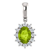 14k White Gold Peridot & 1/3 ctw. Diamond Pendant