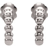 14K White Gold 12mm Beaded Hoop Earrings