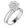 10k White Gold 1 ctw. Diamond Cluster Engagement Ring, Size 7