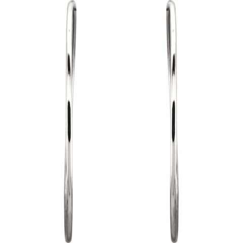 Sterling Silver 69mm Endless Hoop Tube Earrings