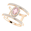 14k Rose Gold Morganite & 1/3 CTW Diamond Ring , Size 7
