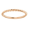 14k Rose Gold Rope Band, Size 7