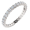 Eternity Wedding Band Ring in 14k White Gold ( Size 8 )