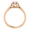 14k Rose Gold Morganite & 1/10 CTW Diamond Ring, Size 7