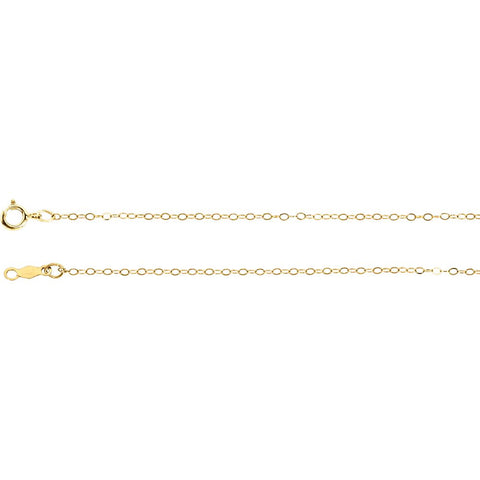 14k Yellow Gold 1mm Curb 16" Chain