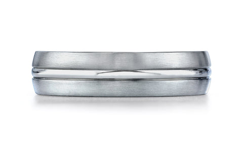 Benchmark-Titanium-6mm-Comfort-Fit-Satin-Finished-Center-Concaved-Cut-Design-Wedding-Band-Ring--Size-6.5--560T06.5