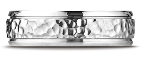 Benchmark-Titanium-7mm-Comfort-Fit-Hammered-Finished-Design-Wedding-Band-Ring--Size-6.5--67502T06.5