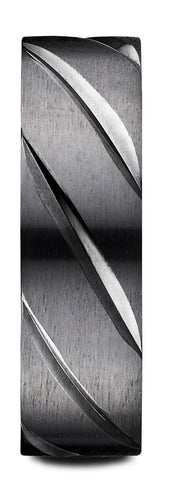 Benchmark-Black-Titanium-7mm-Comfort-Fit-Swirl-Pattern-Design-Ring--Size-7--CF67550BKT07