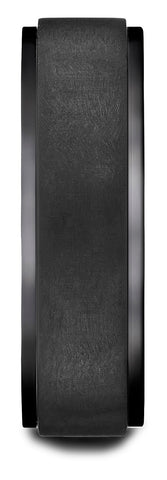 Benchmark-Black-Titanium-7mm-Comfort-Fit-Beveled-Edge-Pattern-Design-Ring--Size-7--CF67891BKT07