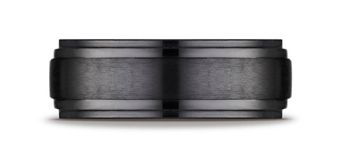 Benchmark-Black-Titanium-8-mm-Comfort-Fit-Satin-Finished-Double-Edge-Design-Wedding-Band-Ring--Size-6.5--CF68100BKT06.5