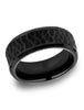 Benchmark-Black-Titanium-8mm-Comfort-Fit-Ring-with-Black-Cobalt-Hammered-Finish-Center--Size-7--CF68985BKT07