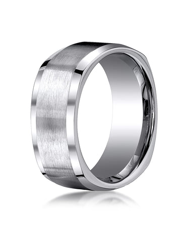 Benchmark Titanium 9mm Comfort-Fit Satin-Finished Four-Sided Design Wedding Band Ring, (Sizes 6 - 14)