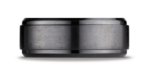 Benchmark-Black-Titanium-9-mm-Comfort-Fit-Satin-Finished-Stair-Step-Edge-Design-Wedding-Band--Size-6.5--CF69486BKT06.5
