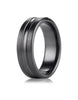 Benchmark-Black-Titanium-7.5mm-Comfort-Fit-Satin-Finished-High-Polished-Center-Cut-Carved-Design-Band--6--CF717505BKT06