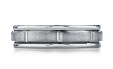 Benchmark-Titanium-6mm-Comfort-Fit-Satin-Finished-Round-Edge-Sectional-Design-Wedding-Ring--Size-6.5--RECF76452T06.5