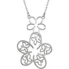 Floral & Butterfly Center or Necklace in Sterling Silver