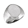 16.00X14.00 mm Men's Signet Ring with Brush Finished Top in 14k White Gold ( Size 10 )