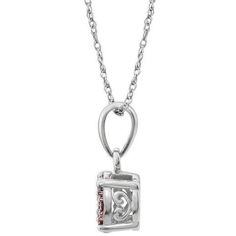 14k White Gold 1/5 CTW Brown Diamond 18" Necklace